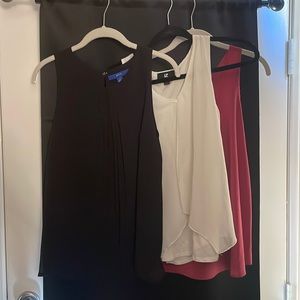 Black white and pink set of blouses size small